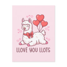 Llove You Llots - Kawaii Llama Valentine