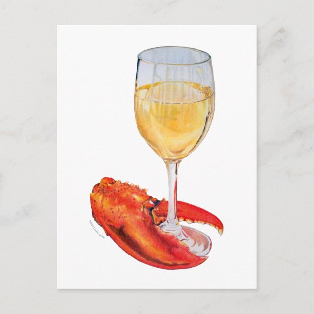 Carte Postale Lobster Claw et Vin (Devant)