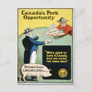 Carte Postale L'occasion pour le porc au Canada