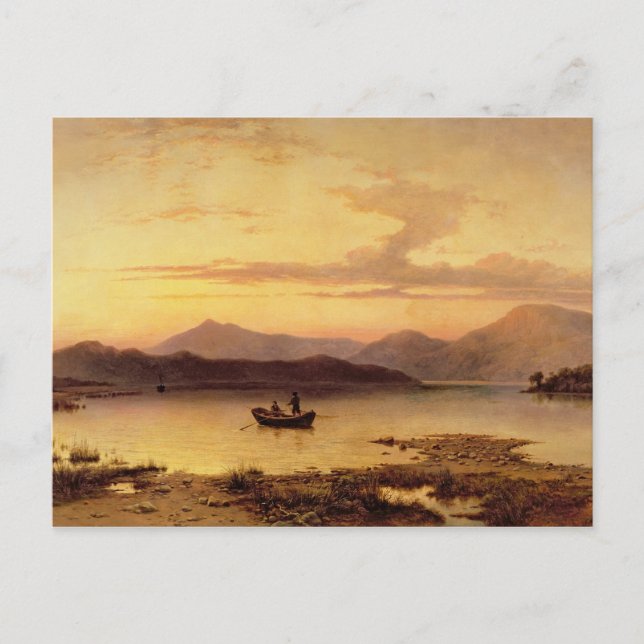 Carte Postale Loch Etive, de Bonawe - Soirée, 1875 (huile sur ca (Devant)