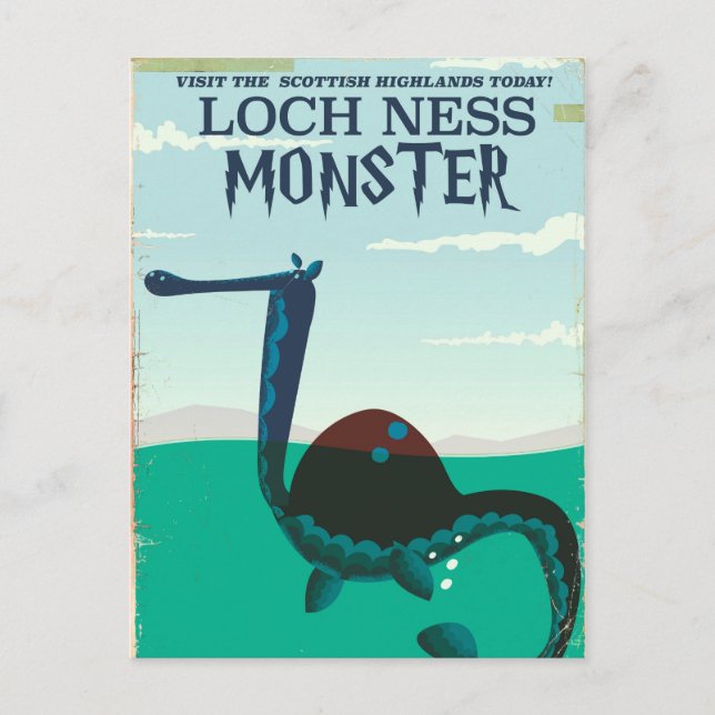 Carte Postale Loch Ness Monster drôle poster de voyage (Devant)