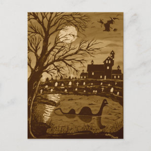 Carte Postale Loch Ness Monster Sur Halloween
