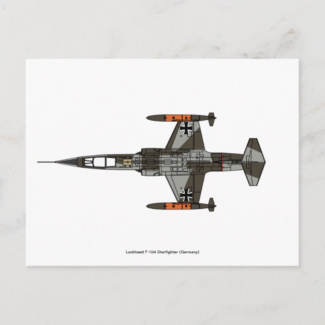 Carte Postale Lockheed F-104 Starfighter (Allemagne) (Devant)
