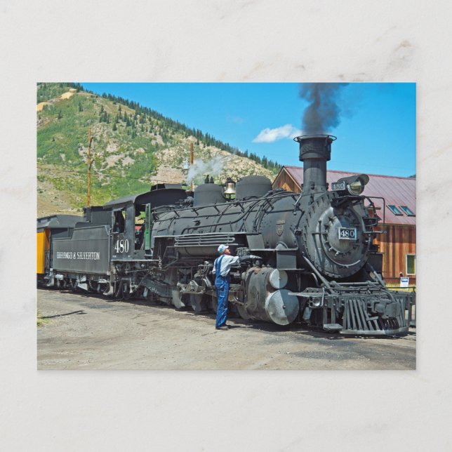 Carte Postale Locomotive à vapeur Durango & Silverton 480 (Devant)