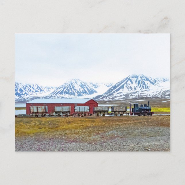 Carte Postale Locomotive Ny-Alesund, Svalbard, Norvège (Devant)