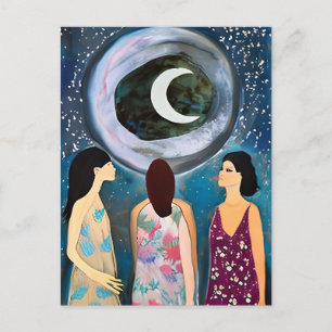 Carte Postale L'oeuvre d'art de la lune qui bénit les femmes