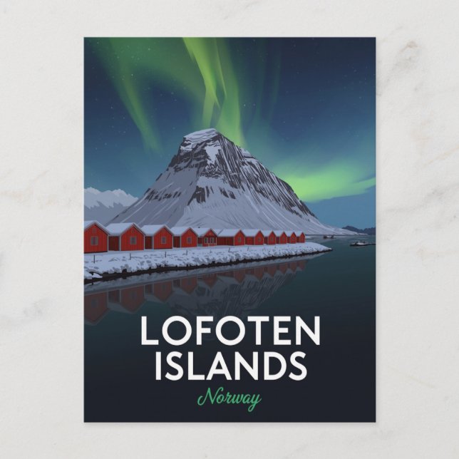Carte Postale Lofoten Norway Northern Lights (Devant)
