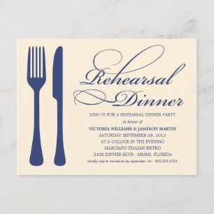 CARTE POSTALE LOGICIEL CHIC DE PAYS REHEARSAL DÎNER INVITATION