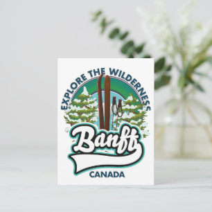 Carte Postale logo banff canada pour skier