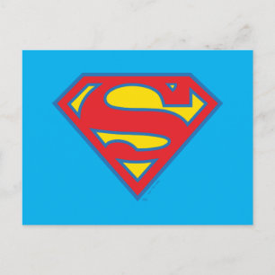 Carte Postale Logo classique Supergirl avec fond bleu