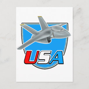 Carte Postale logo d'avion à réaction USA