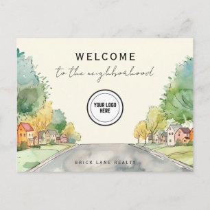 Carte Postale Logo de bienvenue personnalisé dans le quartier 