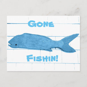 Carte Postale logo de blue fish gone