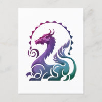 Logo de dégradé de dragon violet Abstrait