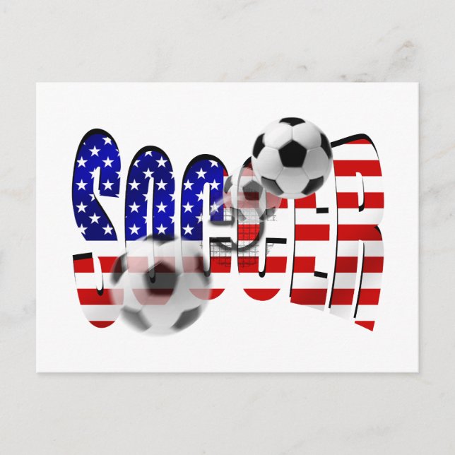 Carte Postale Logo de football drapeau de tir de l'US Goal Gear (Devant)
