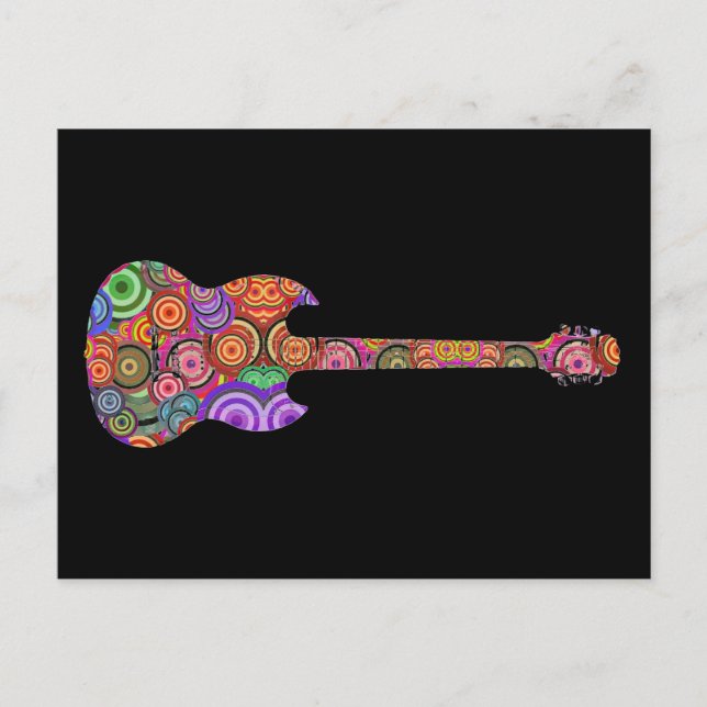 Carte Postale Logo de guitare Pop Circles (Devant)