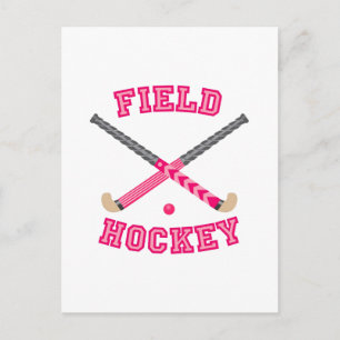 Carte Postale Logo de hockey sur gazon rose