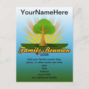 Carte Postale Logo de la Réunion de la famille des arbres verts