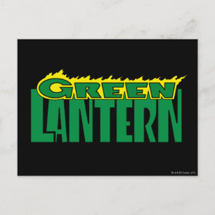 Carte Postale Logo de lanterne verte - Flammes jaunes