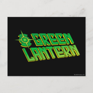 Carte Postale Logo de lanterne verte - incliné