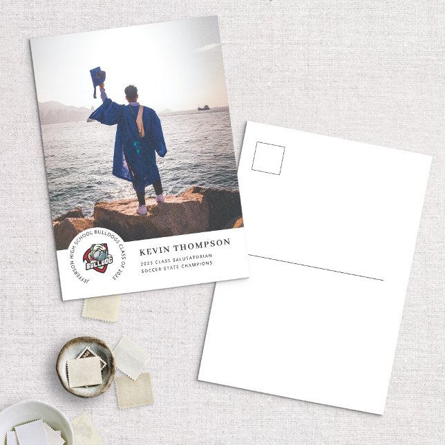 Carte Postale Logo de l'école et Faire-part d'obtention d'un dip (Créateur téléchargé)