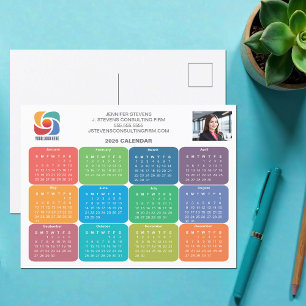 Carte Postale Logo de l'entreprise Calendrier coloré 2026