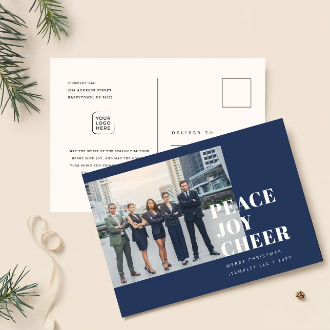Carte Postale Logo de l'entreprise Photo de Noël d'entreprise Xm (Créateur téléchargé)