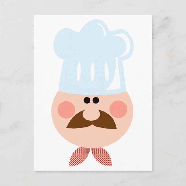 Carte Postale Logo de mascot de dessin animé visage d'homme chef (Devant)