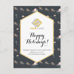 Carte Postale Logo de Noël Père Noël Reindeer Business
