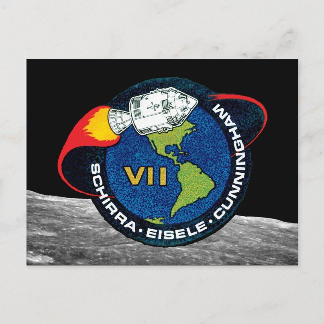 Carte Postale Logo de patchs de mission Apollo 7 NASA (Devant)