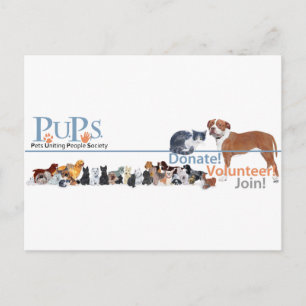 Carte Postale Logo de PUPs avec des chiens et des chats