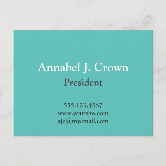 Carte Postale Logo de société turquoise massif surdimensionné (Devant)