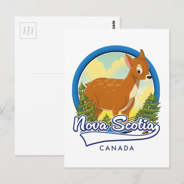 Carte Postale Logo de voyage de la Nouvelle-Écosse Canada (Devant / Derrière)