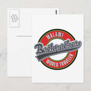 Carte Postale Logo de voyageur du monde routard zimbabwéen. cart