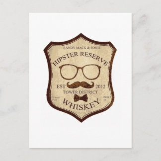 Carte Postale logo de whiskey hipster