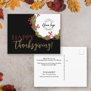 Carte Postale Logo d'entreprise dans Couronne de l'automne Joyeu