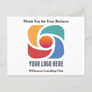 Carte Postale Logo d'entreprise personnalisé Merci d'entreprise 