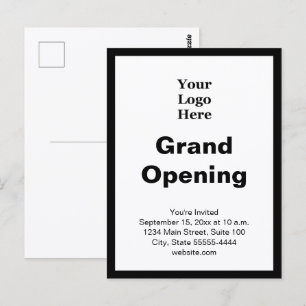 Carte Postale Logo d'entreprise pour l'ouverture officielle en n