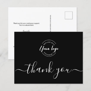 Carte Postale Logo d'entreprise professionnel noir et blanc pour