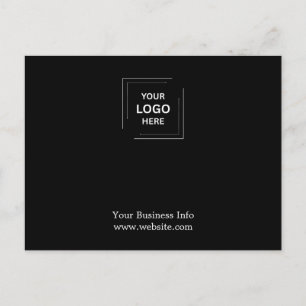 Carte Postale Logo d'entreprise professionnel personnalisé noir