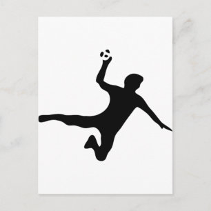 Carte Postale logo du joueur de handball noir
