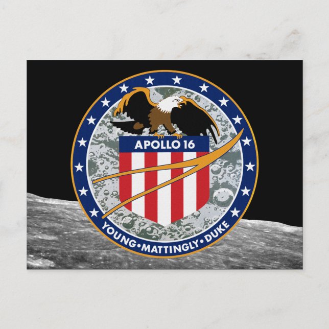 Carte Postale Logo du patch de mission Apollo 16 NASA (Devant)
