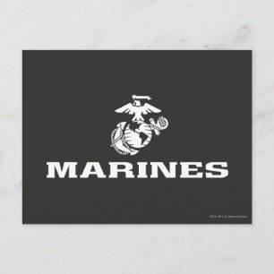 Carte Postale Logo d'usmc empilé - blanc