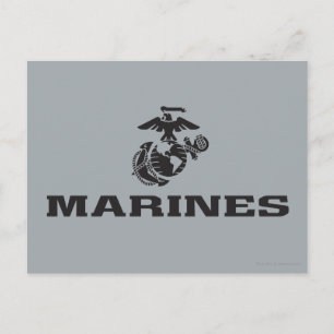 Carte Postale Logo en noir empilé USMC