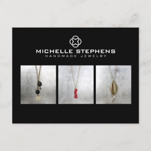 Carte Postale Logo et photographie du designer de bijoux moderne