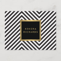 Logo fascinant de nom d'or de rétro motif noir et