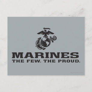 Carte Postale Logo noir empilé USMC "The Rew, The Fiers"