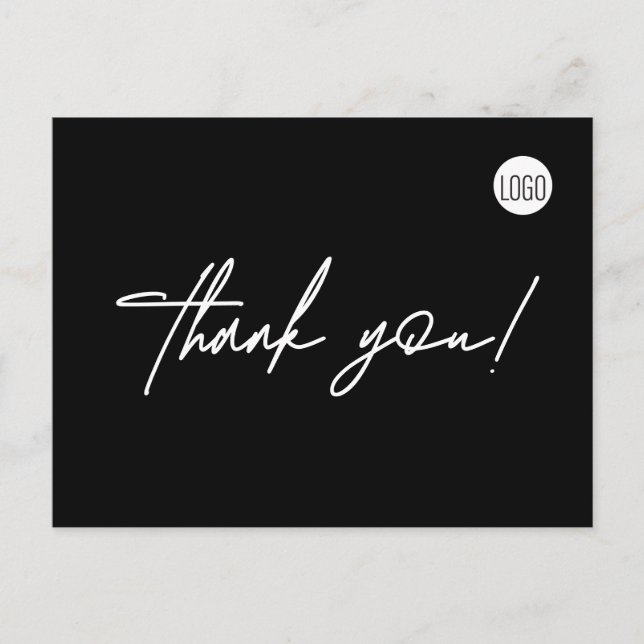 Carte Postale Logo personnalisé de chiropratique noir simple (Devant)