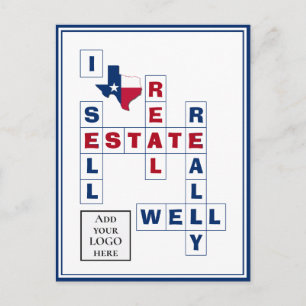Carte Postale Logo personnalisé Realtor immobilier TEXAS