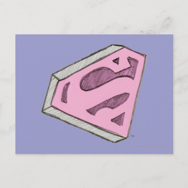 Carte Postale Logo Pink Croquetée Supergirl (Devant)